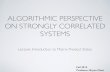 ALGORITHMIC PERSPECTIVE ON STRONGLY CORRELATED ALGORITHMIC PERSPECTIVE ON STRONGLY CORRELATED SYSTEMS