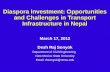 Diaspora Investment: Opportunities and Challenges in Transport Infrastructure in Nepal