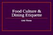 Food culture & dining etiquette
