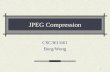 1 JPEG Compression CSC361/661 Burg/Wong. 2 Fact about JPEG Compression JPEG stands for Joint Photographic Experts Group JPEG compression is used with.jpg