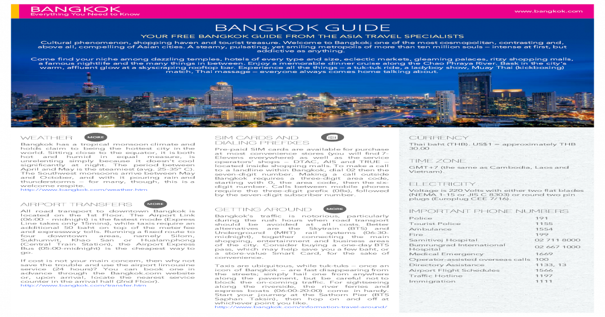Bangkok Tourist Guide Pdf Document