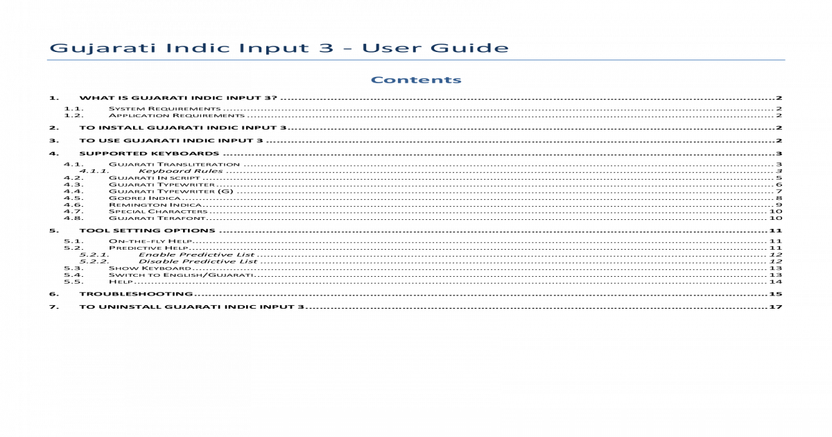 gujarati indic input 3 user guide