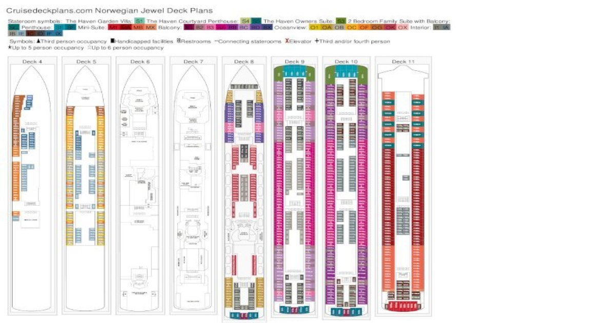 Norwegian Jewel Deck Plans deck plan.pdf Deck 12 Deck 13