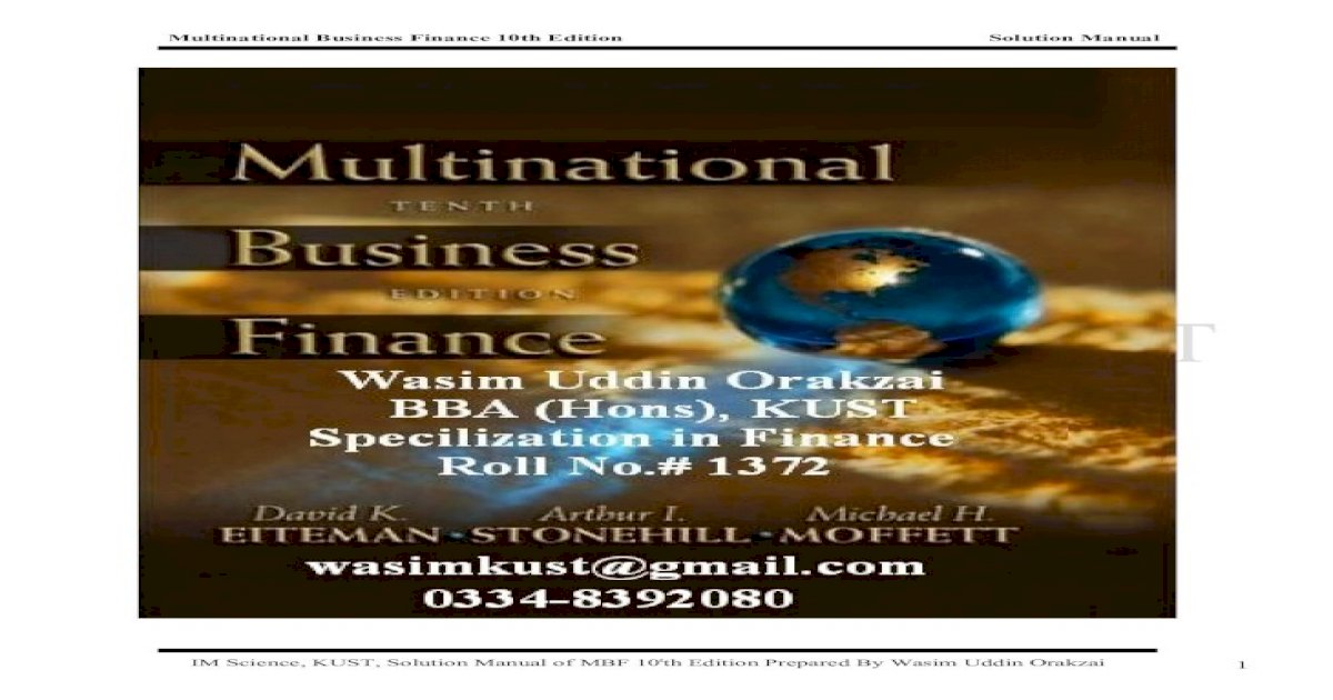 72783538 Multinational Business Finance Solution Manual 12th Edition by