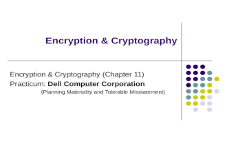 Encryption &amp; Cryptography Encryption &amp; Cryptography (Chapter 11) Practicum: Dell Computer Corporation (Planning Materiality and Tolerable Misstatement)