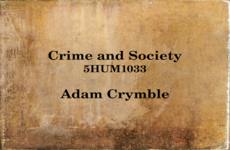 Crime and Society 5HUM1033 Adam Crymble. Why focus on the period between 1520 and 1780? Reformation and its consequences Religious dissent a crime State