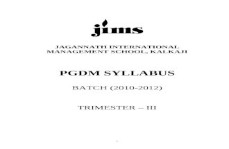 JIMS Trimester III Syllabus