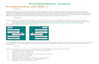 SAP - Transportation Module Study material