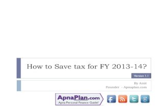 How to save tax for FY 2013-14 (AY 2014-15)