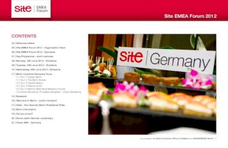 Site EMEA Forum 2012 in Berlin - Participants' Booklet