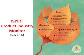 iSPIRT Product Industry Monitor(PIM) Feb 2014 - a first-of-its-kind report analyzing India&acirc;&euro;&trade;s software product industry landscape