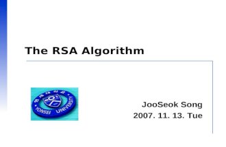 The rsa algorithm