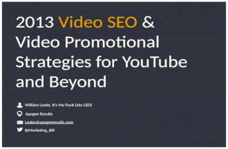 Apogee Results - Video SEO &amp; Video Promotional Strategies for YouTube and Beyond