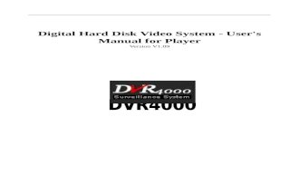 Dvr 4000 PCI CCTV Card Digital Hard Disk Video System - User's Manual for Player
