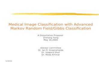 5/30/00 Medical Image Classification with Advanced Markov Random Field/Gibbs Classification A Dissertation Proposal Zhihong Yang May 30,2000 Advisor committee