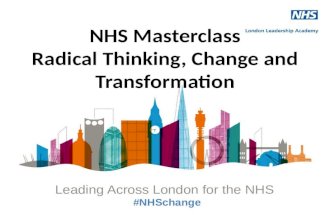 Masterclass on Radical Thinking, Change and Transformation for London leadership Academy