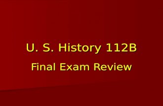 U. S. History 112B Final Exam Review. Center of black cultural outpouring in the 1920s